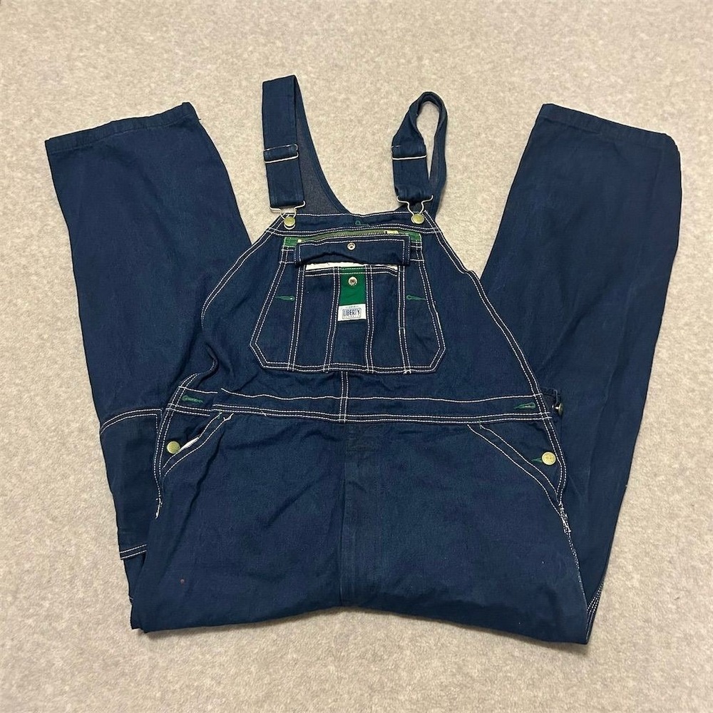 Liberty Overalls Men's 38 Blue Denim Carpenter Bib Workwear